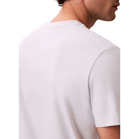 T-shirt blanc à col rond ras-de-cou en coton pourvu d'une coupe droite - Image 4