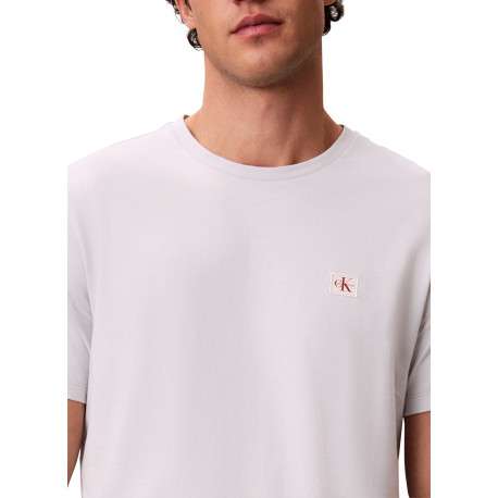 T-shirt blanc à col rond ras-de-cou en coton pourvu d'une coupe droite - Image 5