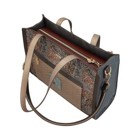 Sac à main porté épaule marine pourvu d'une bandoulière amovible - Image 4