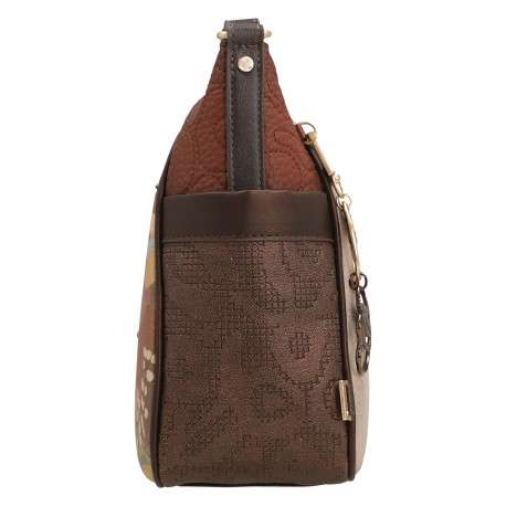 Sac à bandoulière beige à motifs pourvu d'une bandoulière réglable - Image 3