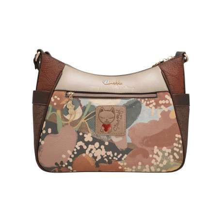 Sac à bandoulière beige à motifs pourvu d'une bandoulière réglable - Image 4