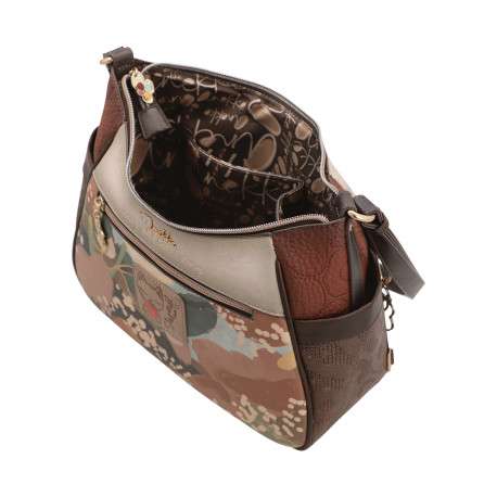 Sac à bandoulière beige à motifs pourvu d'une bandoulière réglable - Image 5