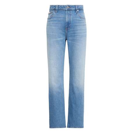 Jean High Rise Straight en coton bleu pourvu d'une taille haute