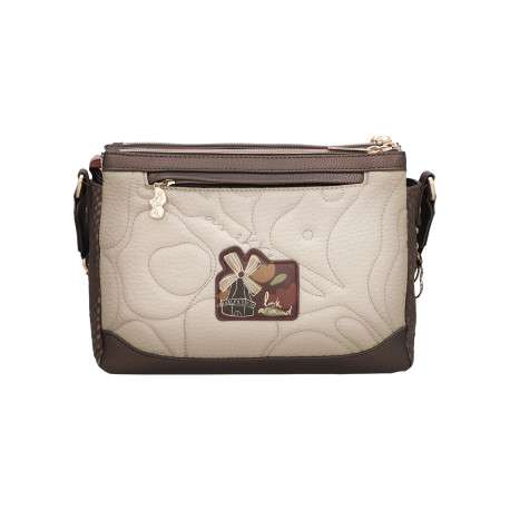 Sac à bandoulière beige pourvu d'une large bandoulière réglable - Image 2