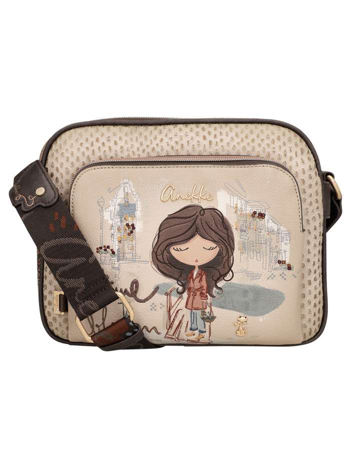 Sac à bandoulière marron et...