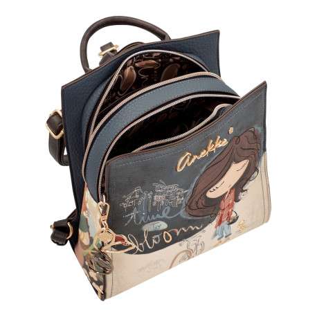 Sac à dos marine pourvu de bretelles réglables et d'une anse à main - Image 5