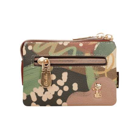 Porte-monnaie beige pourvu de multiples compartiments de rangement - Image 2