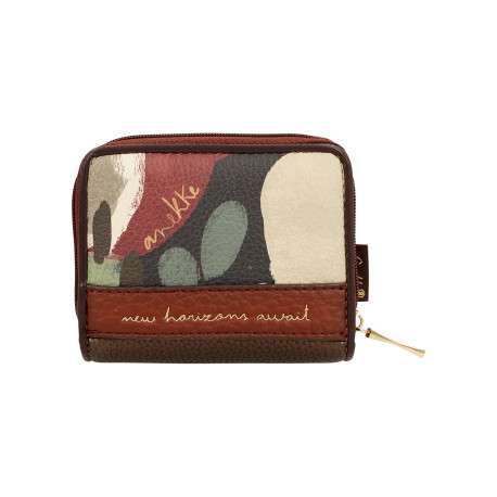 Portefeuille multicolore zippé pourvu d'une fermeture à bouton pression - Image 2
