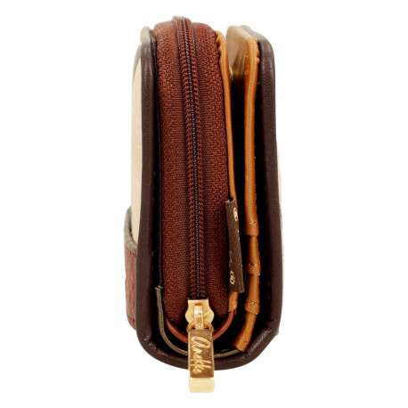 Portefeuille multicolore zippé pourvu d'une fermeture à bouton pression - Image 3