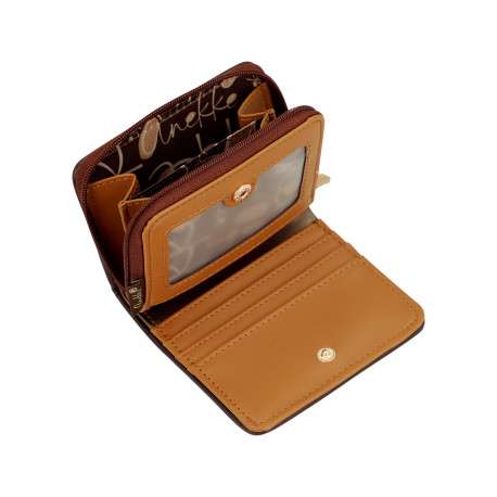 Portefeuille multicolore zippé pourvu d'une fermeture à bouton pression - Image 5