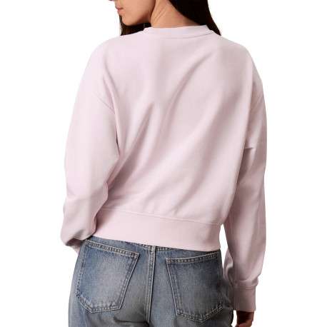 Sweat à col rond rose pâle en coton orné d'un imprimé logotypé à coupe droite - Image 2