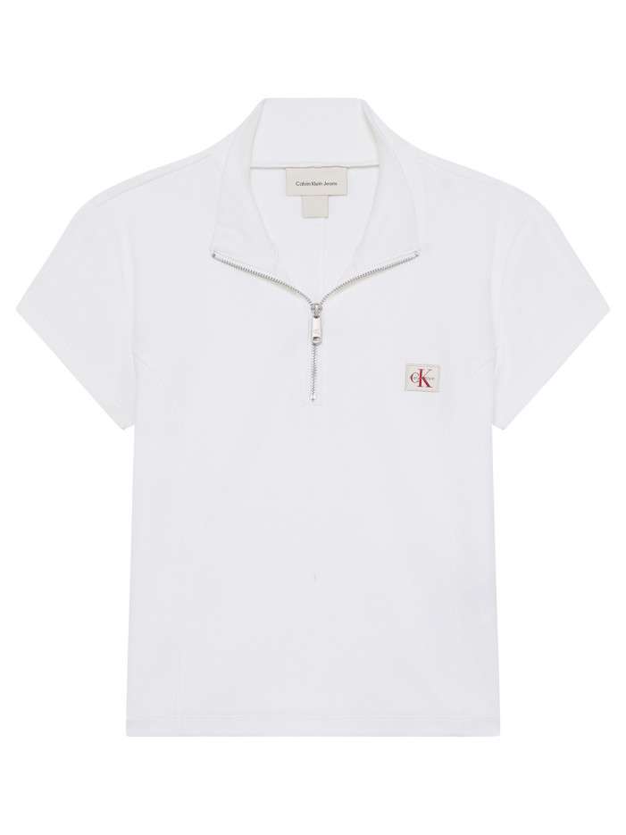 Polo blanc en coton à col...