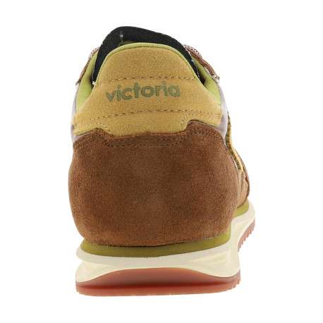 Baskets running femme marron brillantes à double laçage et bout renforcé - Image 4