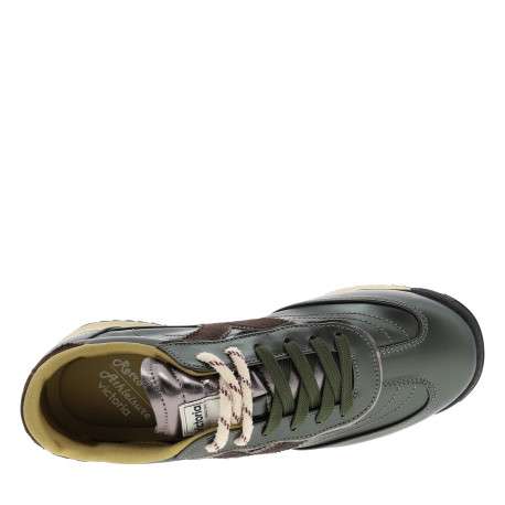 Baskets running kaki brillantes à double paires de lacets avec le bout renforcé - Image 5
