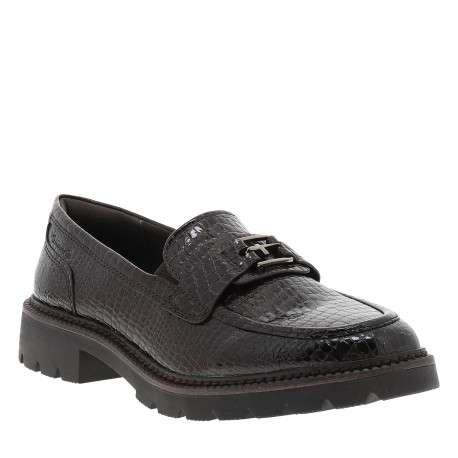 Mocassins marron à talon décroché bas pourvus d'une boucle métallique - Image 2