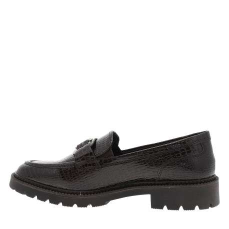 Mocassins marron à talon décroché bas pourvus d'une boucle métallique - Image 3