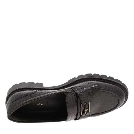 Mocassins marron à talon décroché bas pourvus d'une boucle métallique - Image 5