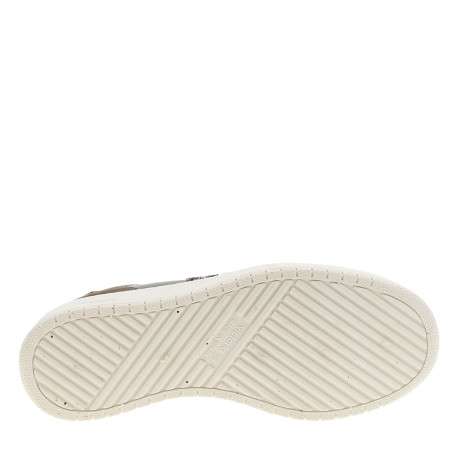 Tennis en cuir kaki suédé avec le logo ""V"" pailleté et le col en sherpa - Image 6