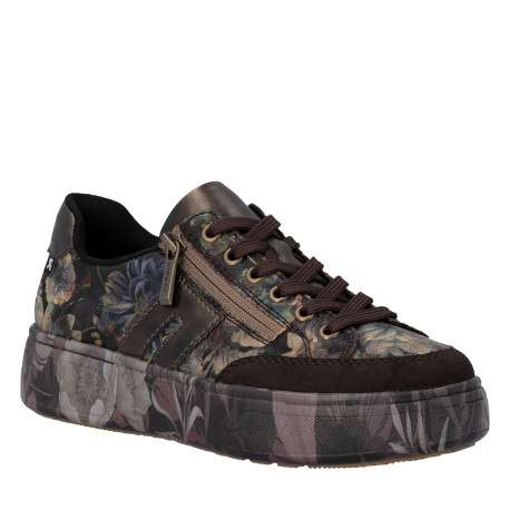 Sneakers multicolores à talon plateau pourvues de lacets et d'un zip - Image 2