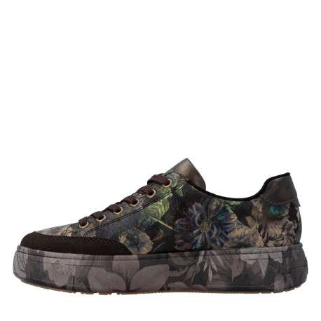 Sneakers multicolores à talon plateau pourvues de lacets et d'un zip - Image 3
