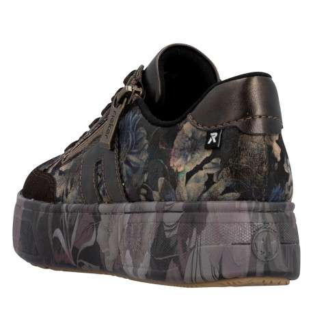 Sneakers multicolores à talon plateau pourvues de lacets et d'un zip - Image 4