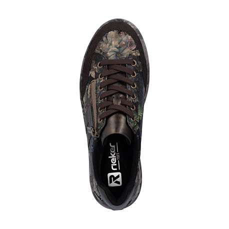 Sneakers multicolores à talon plateau pourvues de lacets et d'un zip - Image 5