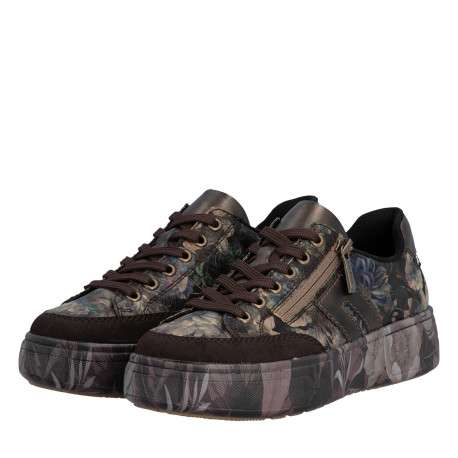 Sneakers multicolores à talon plateau pourvues de lacets et d'un zip - Image 7
