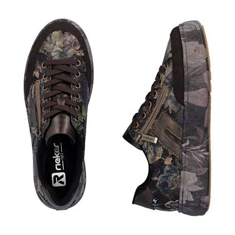 Sneakers multicolores à talon plateau pourvues de lacets et d'un zip - Image 8