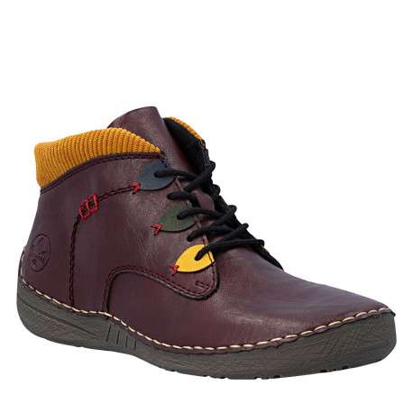Sneakers violettes à talon plat pourvues de lacets et d'un zip latéral - Image 2