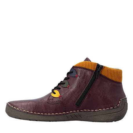 Sneakers violettes à talon plat pourvues de lacets et d'un zip latéral - Image 3