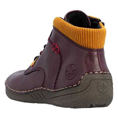 Sneakers violettes à talon plat pourvues de lacets et d'un zip latéral - Image 4