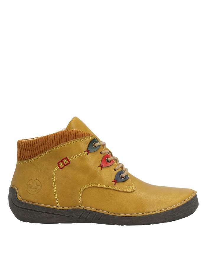 Sneakers jaunes à talon...