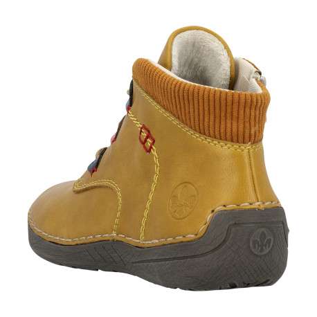 Sneakers jaunes à talon plat pourvues de lacets et d'un zip latéral - Image 4