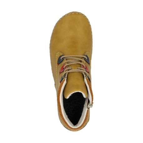 Sneakers jaunes à talon plat pourvues de lacets et d'un zip latéral - Image 5
