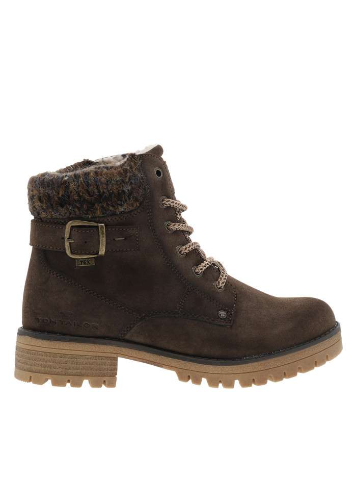 Bottines brunes en tissu et...
