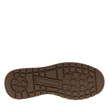 Sneakers cognac à talon plat avec des lacets et un zip latéral - Image 6