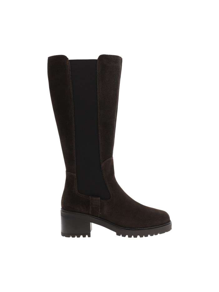 Bottes en cuir chocolat à...
