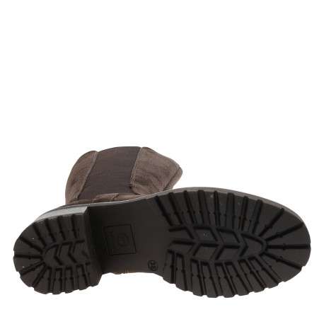 Bottes en cuir chocolat à talon décroché moyen muni d'un zip - Image 6