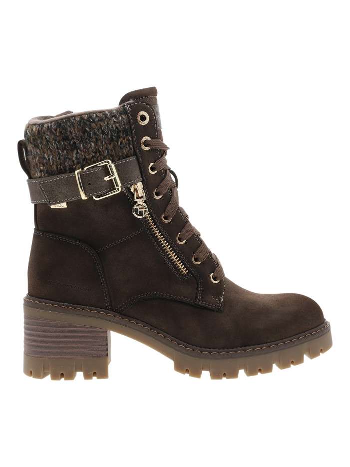 Bottines brunes à talon...