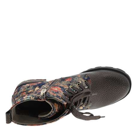 Bottines en cuir multicolores à talon décroché moyen pourvues d'un zip latéral - Image 5