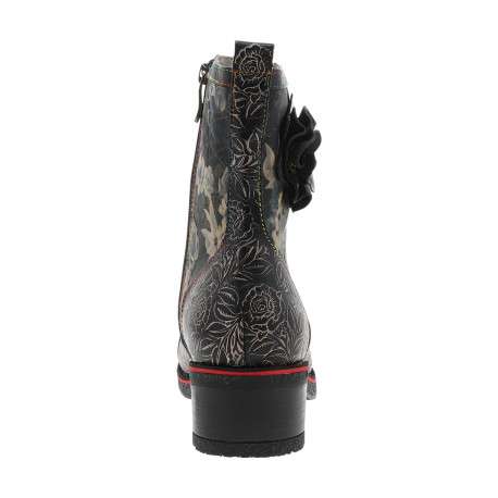 Bottines en cuir noires à talon décroché moyen pourvues d'un zip latéral - Image 4