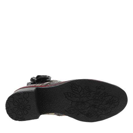 Bottines en cuir noires à talon décroché moyen pourvues d'un zip latéral - Image 6