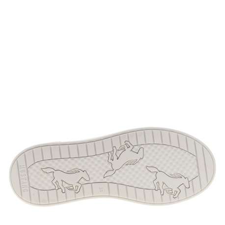 Baskets running ivoire à talon plat dotées de lacets plats et d'un zip latéral - Image 6