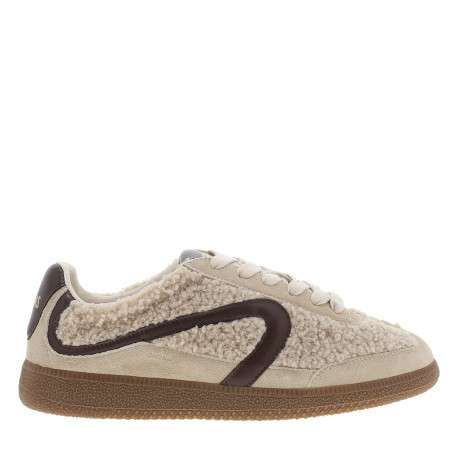 Tennis Simona Nairobi/Serraje en cuir camel à talon plat et lacets