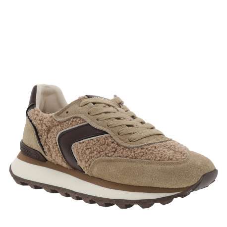 Baskets running Clodette Nairobi/Serraje en cuir camel à talon plat - Image 2