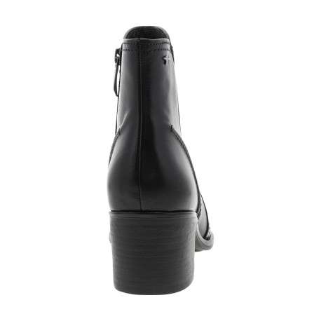 Boots en cuir noires avec un talon décroché moyen et une fermeture à zip - Image 4