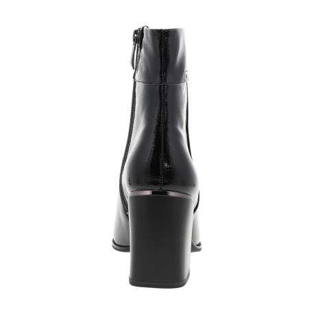 Bottines vernies noires à talon décroché haut pourvues d'un zip latéral - Image 4
