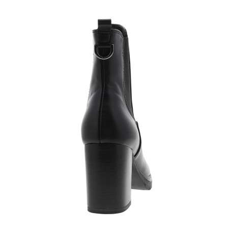 Boots noires avec un talon décroché haut et deux soufflets élastiqués - Image 4