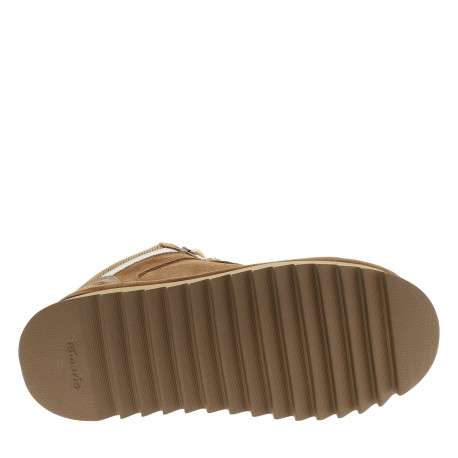 Baskets en cuir camel à talon compensé bas pourvues de deux lacets - Image 6