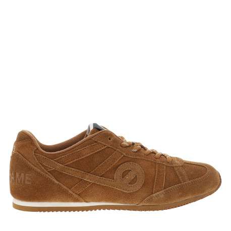 Tennis Evo Run en cuir camel à talon plat pourvues de lacets bicolores